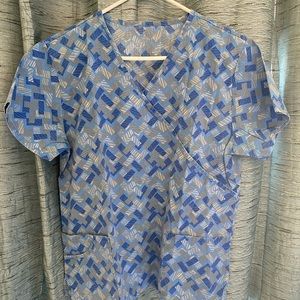 Woman’s Printed Blue Scrub